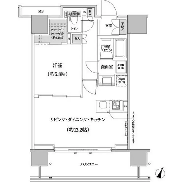 パークハビオ渋谷本町レジデンス 12階階 間取り