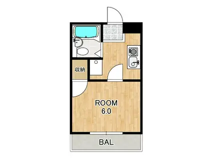 メゾンドムラジⅢ(1K/2階)の間取り写真
