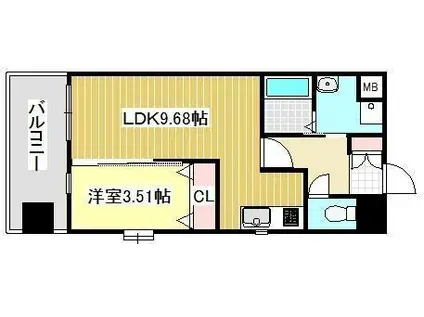 クオリアけやき通(1LDK/10階)の間取り写真