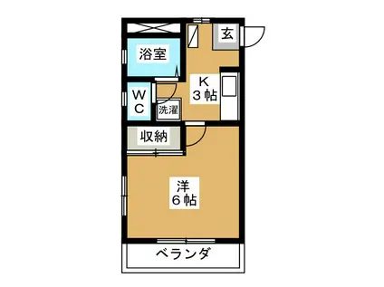 西幕張ビル(1K/3階)の間取り写真