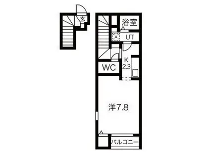 ノルウェーの森(1K/2階)の間取り写真