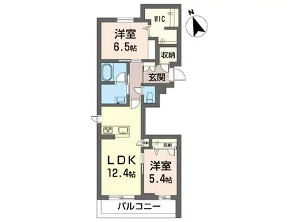 クオレール(2LDK/3階)の間取り写真