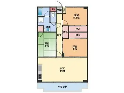 OS・SKYフレックス藤が丘(3LDK/5階)の間取り写真