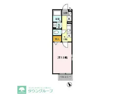 プルミエコート(1K/2階)の間取り写真