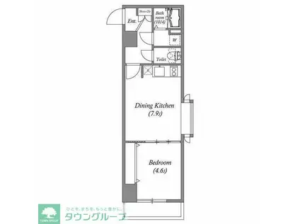 インプルーブ白金(1DK/5階)の間取り写真