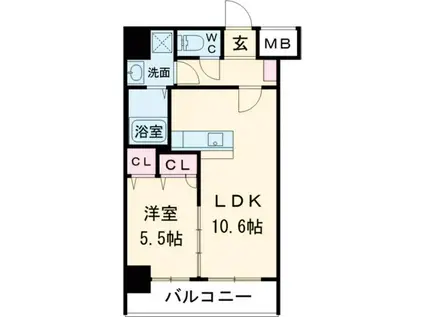 F・STAGE折尾(1LDK/1階)の間取り写真
