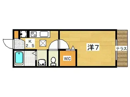 シュエット(1K/1階)の間取り写真