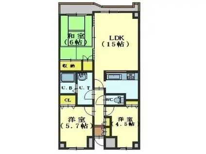 マンションリヴァージュ(3LDK/1階)の間取り写真