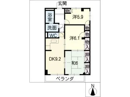 ルミエール丘上(3LDK/2階)の間取り写真