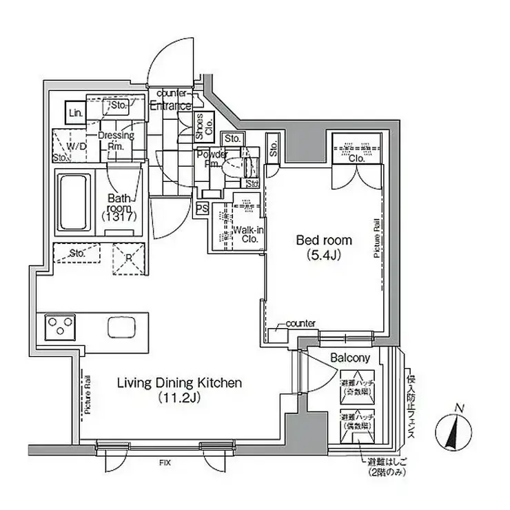 パークハビオ日本橋蛎殻町 6階階 間取り