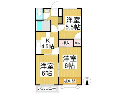 アネックス篠原(3K/2階)の間取り写真