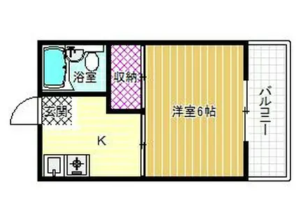 プレアール恵我之荘(1K/3階)の間取り写真