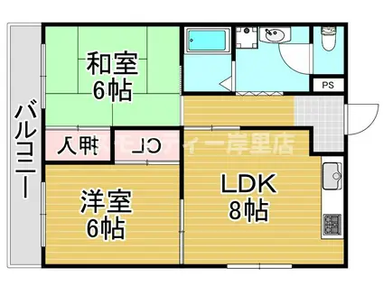 パークメゾン中加賀屋(2LDK/4階)の間取り写真