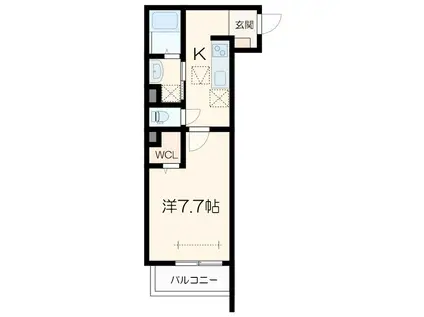 ラ・ルミエールII(1K/1階)の間取り写真