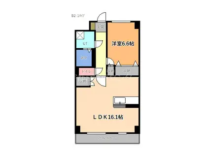 S-FORT宇都宮南大通(1LDK/10階)の間取り写真