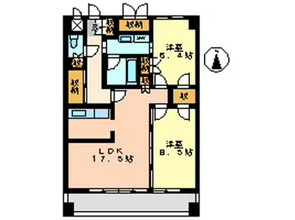グランアベニュー名駅(2LDK/14階)の間取り写真