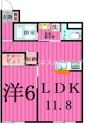 サンフォリアB棟(1LDK/1階)の間取り写真