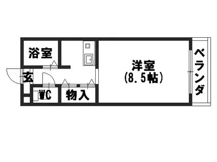 セリバ中久世(ワンルーム/1階)の間取り写真