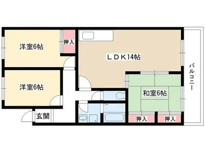 望が丘ビル(3LDK/3階)の間取り写真
