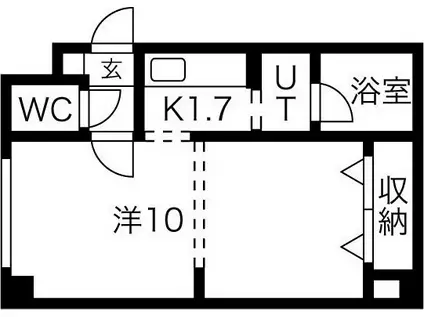 ベルヴィ24(1K/3階)の間取り写真