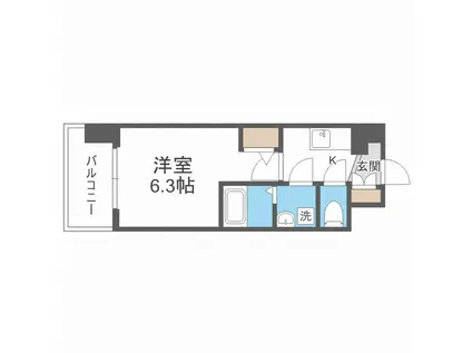 エスリードレジデンス大阪福島イースト(1K/10階)の間取り写真