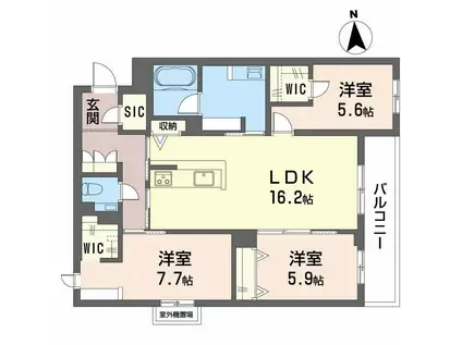フレシア天王寺(3LDK/2階)の間取り写真