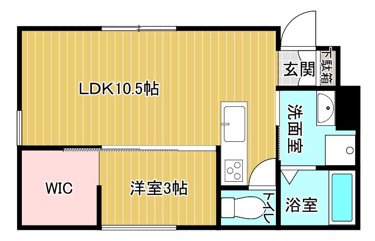 マッティーナ西明石(1LDK/1階)の間取り写真