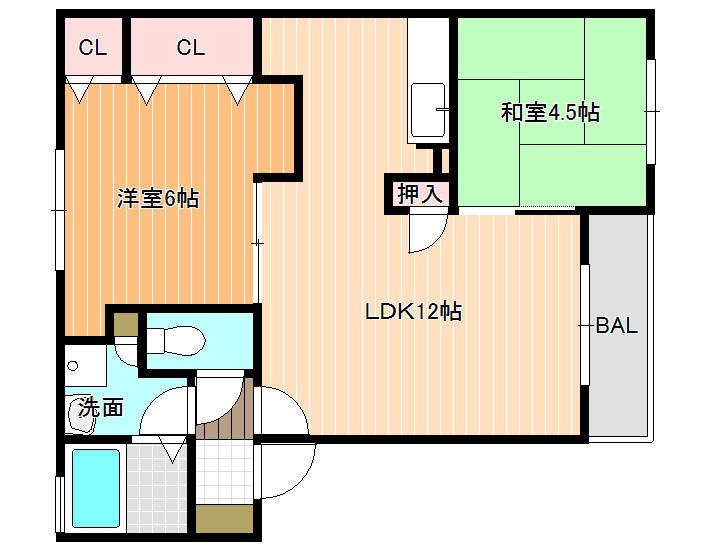 メゾンボヌール(2LDK/3階)の間取り写真