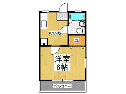 ダイワハイツ(1K/3階)の間取り写真