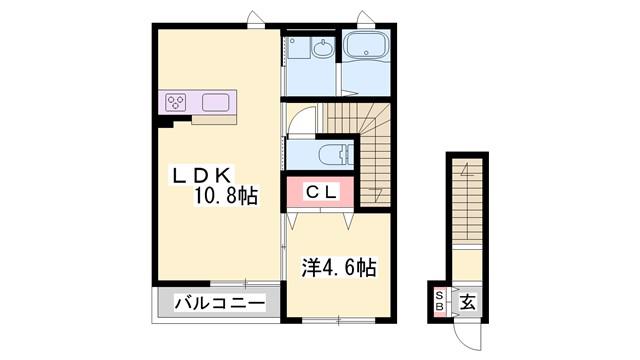 レガーロ阿保イースト(1LDK/2階)の間取り写真
