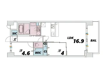 スプランディッド大阪NAMBA LINE旧スプランディッドXIイレ(2LDK/14階)の間取り写真