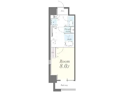 ルペルティア(1K/7階)の間取り写真