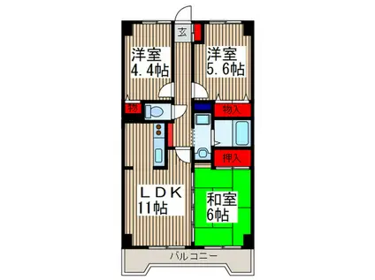 ダイヤメゾン戸田公園(3LDK/3階)の間取り写真