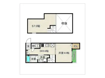 ドリームステージ博多南ラグーン(1SDK/2階)の間取り写真