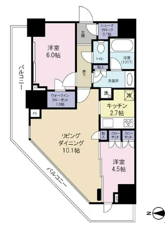 勝どきビュータワー 8階階 間取り