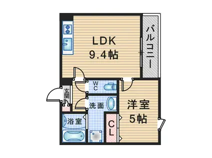 ココングランジュール豊中立花町(1LDK/3階)の間取り写真