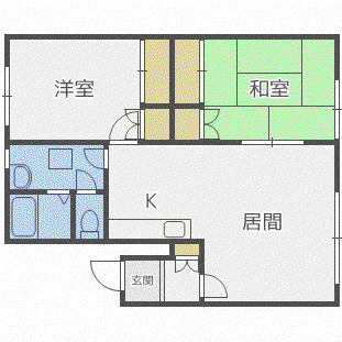鈴真ハイツA棟(2LDK/3階)の間取り写真