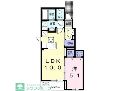 サニーベールK(1LDK/1階)の間取り写真