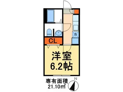 KG八潮1(1K/1階)の間取り写真