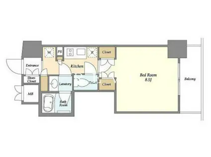 スタイリオ品川大井パークフロント(1K/5階)の間取り写真