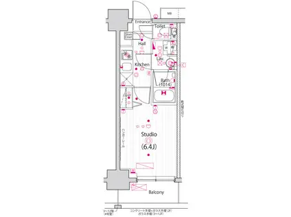 ガーラ・グランディ川口並木(1K/3階)の間取り写真