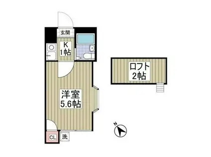 ネルソンパートV(1K/1階)の間取り写真