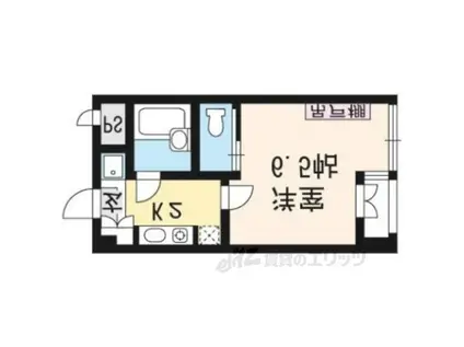 クラール壬生(1K/2階)の間取り写真