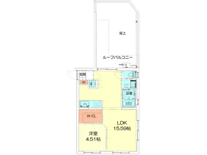 TECHNO-TERRASSE 北綾瀬(1LDK/4階)の間取り写真