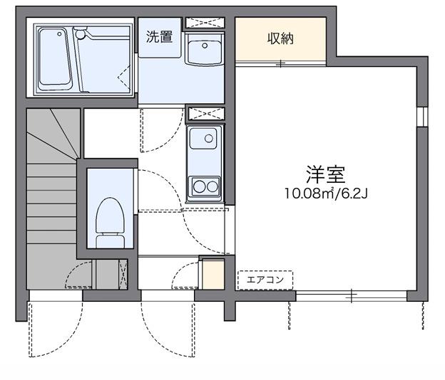 レオネクストYOU(1K/2階)の間取り写真