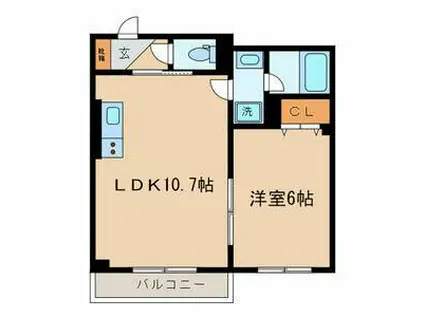 フォリア本郷(1LDK/2階)の間取り写真