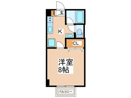 第二サンハイツ(1K/2階)の間取り写真