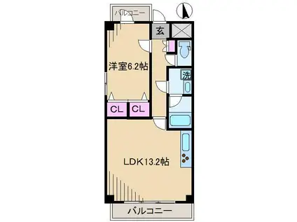 サンブリーズ(1LDK/3階)の間取り写真