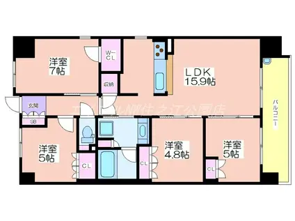 大阪ベイレジデンス(4LDK/8階)の間取り写真