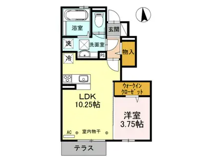 カーサ フルール(1LDK/1階)の間取り写真